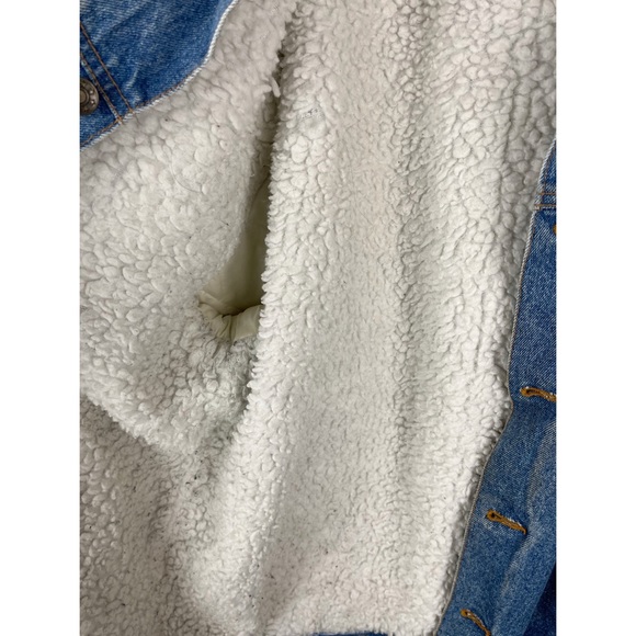 Vintage Pioneer Sherpa Trucker Jacket XXL Denim 90s - Picture 8 of 10